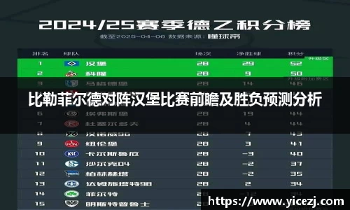 比勒菲尔德对阵汉堡比赛前瞻及胜负预测分析