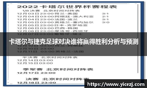 卡塔尔与捷克足球对决谁将赢得胜利分析与预测